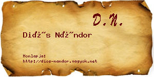 Diós Nándor névjegykártya