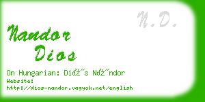 nandor dios business card